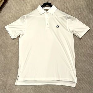 Peter Millar White Polo Shirt with Navy Logo